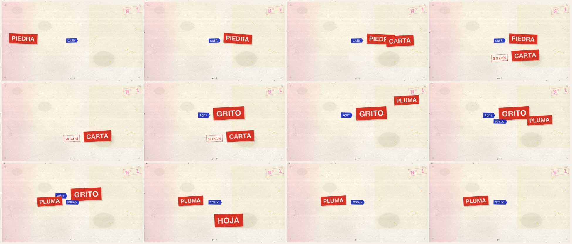 Contact sheet for oficio: twelve frames spread over the video.