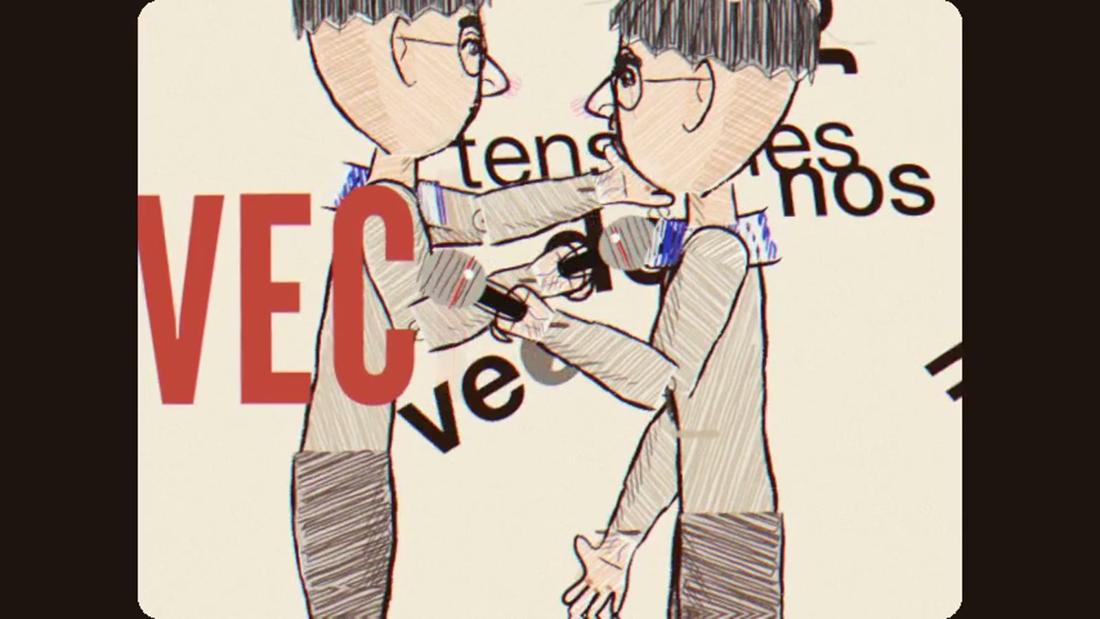 Los locutores enfrentados; la palabra VECINALES se los come.